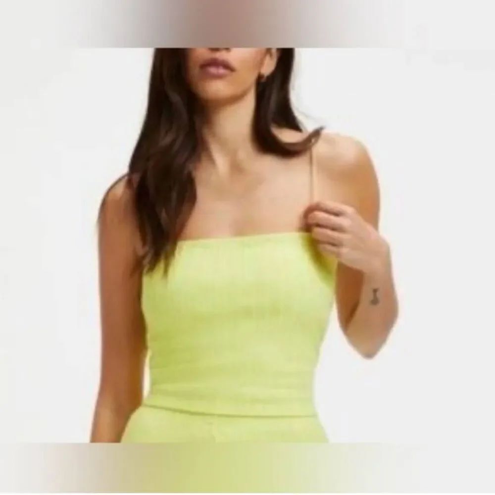 Good American Ribbed Tank Top in Key Lime